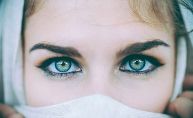 Woman, beautiful eyes, close up