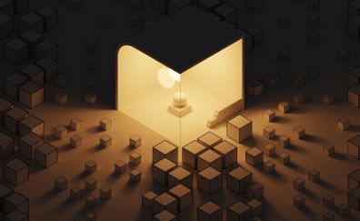 Cubes, 3D objects, abstract