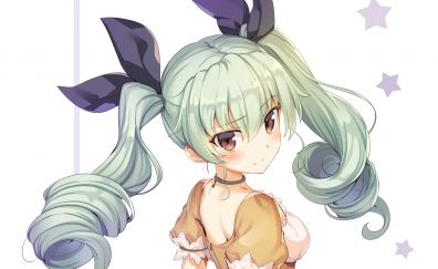 Anchovy, girls und panzer, pony tails, long hair
