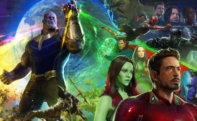 Movie, 2018, avengers: infinity war, thanos, iron man, poster, 5k
