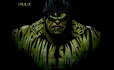 Hulk, marvel, Typography, superhero