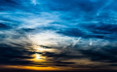 Clouds, sky, sunset, beautiful