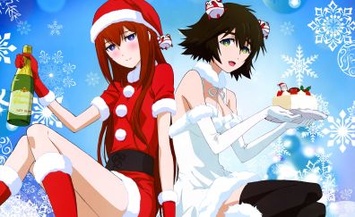 Christmas, Steins;Gate, anime girls, video game, 5k