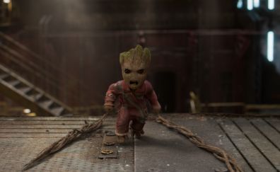 Guardians Of The Galaxy Vol. 2, 2017 movie, angry, baby Groot