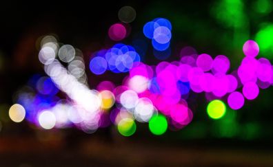 Night, party lights, bokeh, colorful