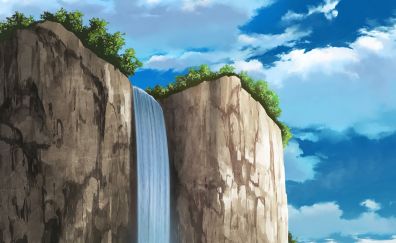 Anime, water fall