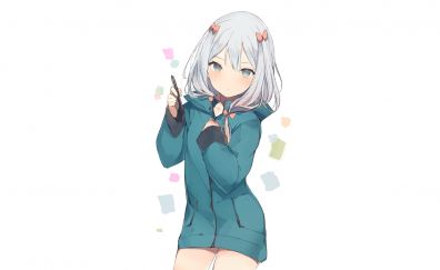 Sagiri Izumi, white hair, anime girl, anime