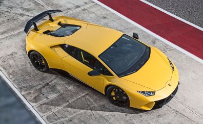Lamborghini Huracan Performante, 2018 cars, yellow sports car