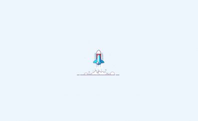 Space shuttle, rocket, abstract, minimal
