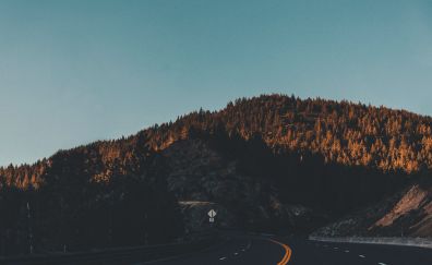 California road, through mountains, nature