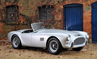 Classic, sports car, silver, side view