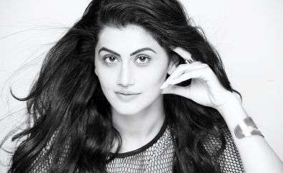 Taapsee pannu, actress, bollywood model, monochrome, 5k