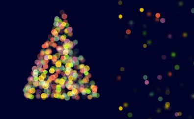Lights, night, party decorations, bokeh, abstract
