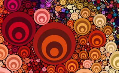 Circles, colorful, pattern, abstract