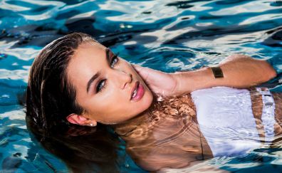Swimming, girl model, water