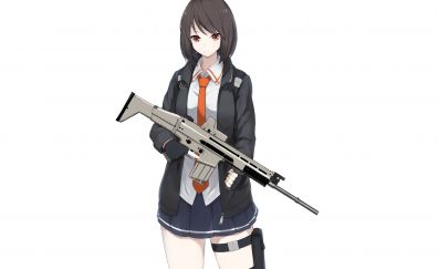 Anime girl, sniper, long hair