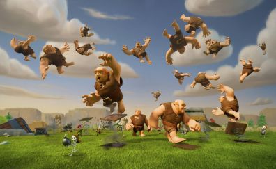 Clash of clans, giants, mobile game, fight