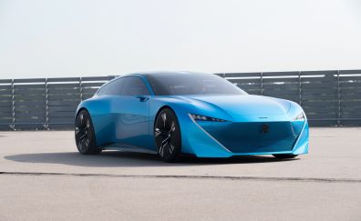 Peugeot instinct, concept car, blue, 4k