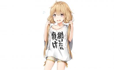 Blonde, anime girl, Anzu Futaba, 5k