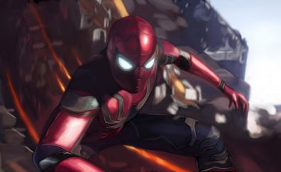 Spiderman, new suit, infinity war, 2018 movie, 4k