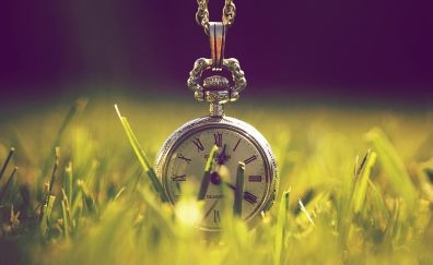Old clock in grass