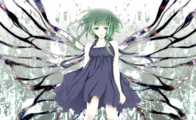 Gumi, vocaloid, anime girl, green hair