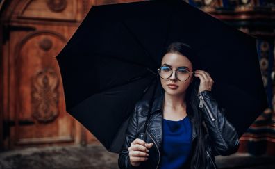 Outdoor, umbrella, girl model