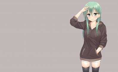 Green hair anime girl, kantai