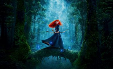 Brave, animation movie, princess, merida, pixar, 4k
