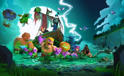 Clash of clans, mobile game, halloween, 4k