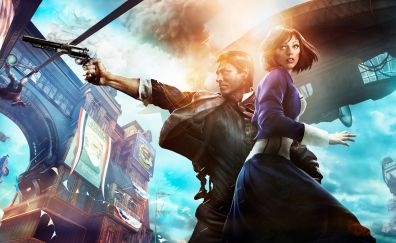 BioShock Infinite, booker dewitt, elizabeth, video game, 8k