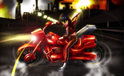 Bike Riding, anime, Ryūko Matoi, anime girl