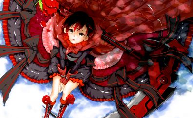 Ruby Rose, anime girl, RWBY, looking up