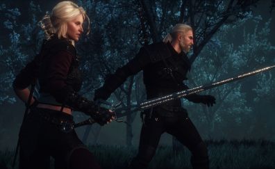 Fight, the witcher, video game, warriors, 4k