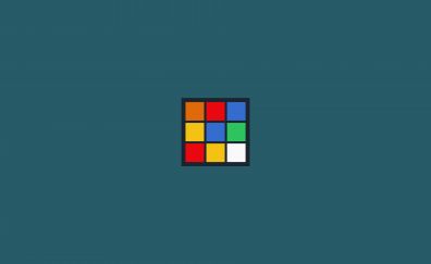 Rubik's Cube, toy, squares, colorful, minimal