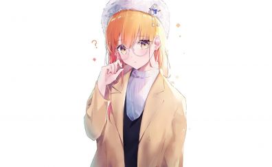 Winter, anime girl, glasses, original