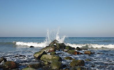 Baltic sea, rocks, sea waves