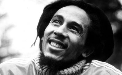 Singer Bob Marley, monochrome