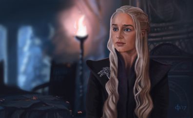 Daenerys Targaryen, Emilia Clarke, game of thrones, art