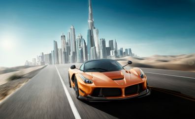 Ferrari, sports car, motion blur, Dubai
