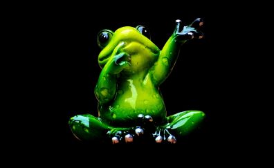 Green, frog, figure, toy