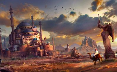 Arabian city, fantasy, digital art