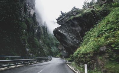Mountains, road, nature