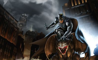 Gotham's hero, Batman, guarding the city