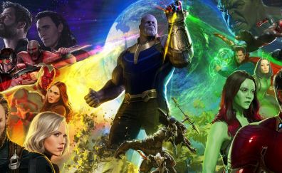 Avengers: Infinity War, 2018 movie, superhero, villain, poster, 4k