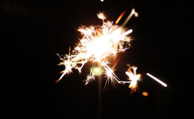 Sparkler, fireworks, night, celebrations