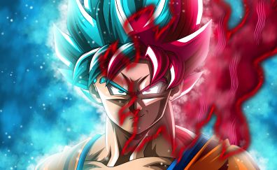 Goku, angry face, anime boy, dragon ball