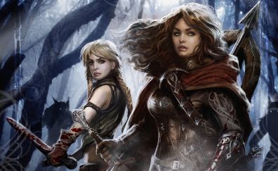 Magic: The Gathering, game, girl warriors