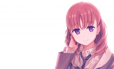 Purple eyes, cute anime girl, just because!