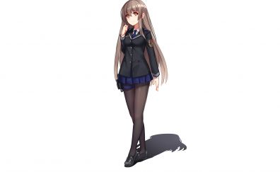 Cute, long hair anime girl, original, minimal